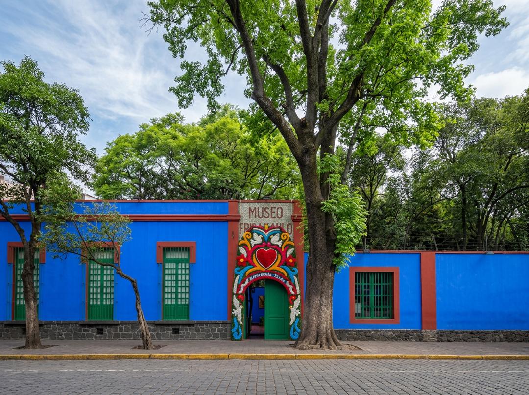 Fachada de la Casa Azul en Coyoacán