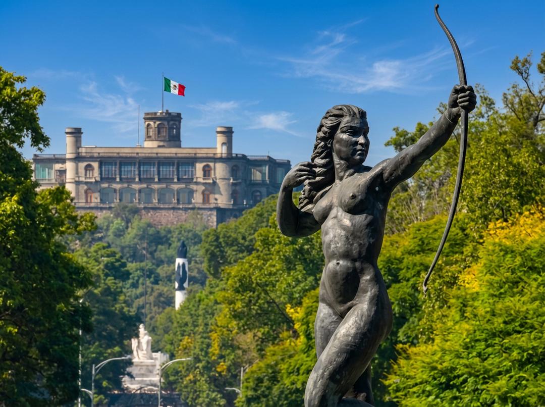 Vista del Paseo de la Reforma con el Ángel de la Independencia